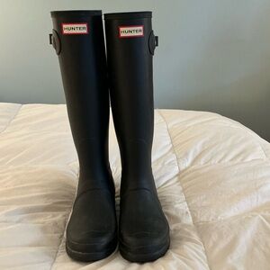 Hunter Classic Black Matte Tall Boots Size 9, 40/41 Rain Muck Garden Wellies